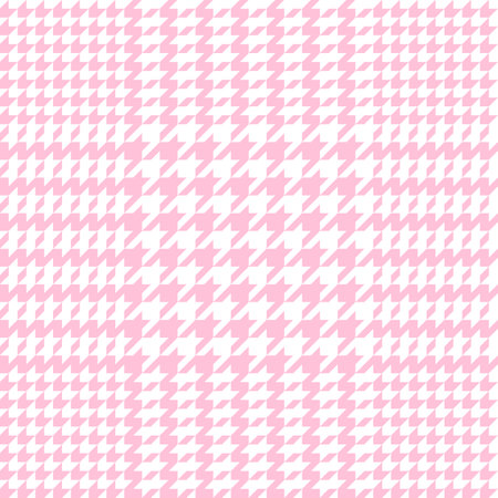 Glen check pattern. Plaid of geometric print in pink and white frame. goosefoot. Houndstooth tartan tweed. dog tooth. Scottish cage. seamless fabric texture. vector illustrationのイラスト素材
