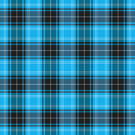 Tartan Plaid. Scottish pattern in blue, black and white cage. Scottish cage. Traditional Scottish checkered background. seamless fabric texture. vector illustrationのイラスト素材