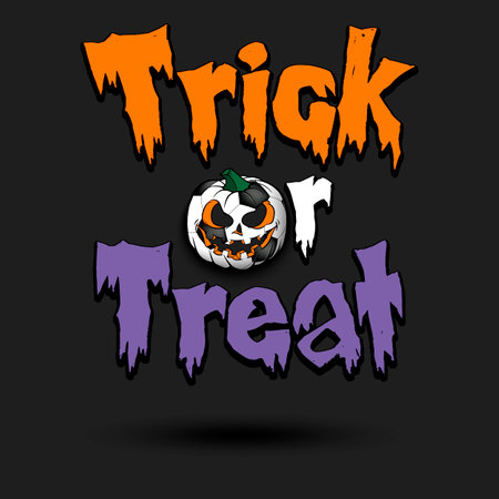 Halloween pattern. Trick or treat. Soccer ball in the form of a pumpkin. Pattern for banner, poster, greeting card, invitation. Vector illustration on an isolated backgroundのイラスト素材