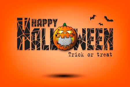 Happy Halloween and golf. Trick or treatのイラスト素材