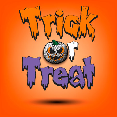 Happy Halloween and golf. Trick or treatのイラスト素材