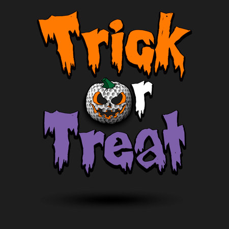 Happy Halloween and golf. Trick or treatのイラスト素材