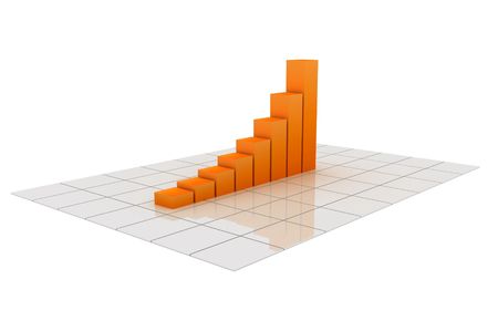 3D illustration of a chart going upの写真素材