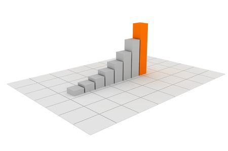 3D illustration of a chart going upの写真素材