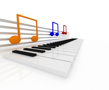 3d illustration of music notesの写真素材