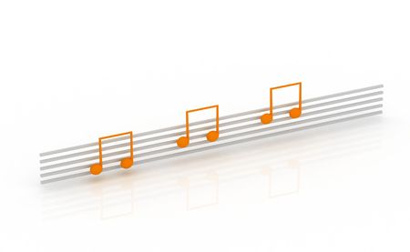 3d illustration of music notesの写真素材