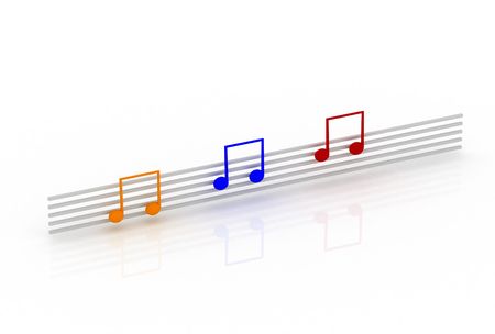 3d illustration of music notesの写真素材