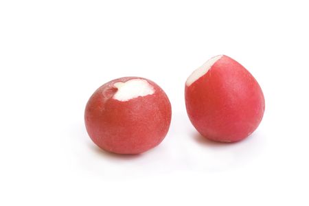 Photo of radishes isolated on whiteの写真素材