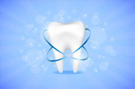 Realistic tooth. Dental care background.のイラスト素材