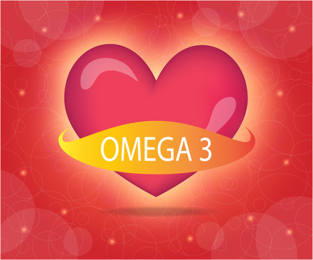 Heart with omega 3 banner.のイラスト素材