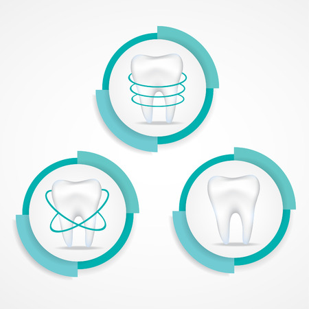 Dental protecting.Round labels.のイラスト素材