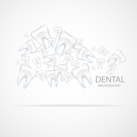 Realistic teeth. Dental care background.のイラスト素材
