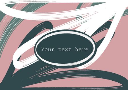 Hand drawn vector floral colored background for text green and pinkのイラスト素材