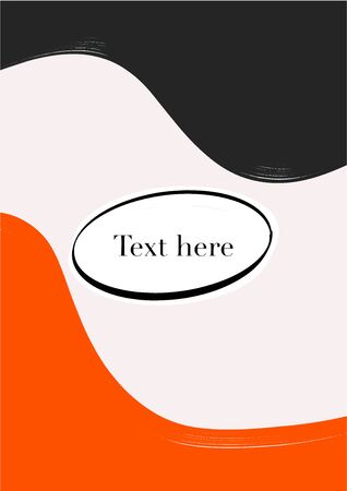 Hand drawn vector colored background for text orange and blackのイラスト素材