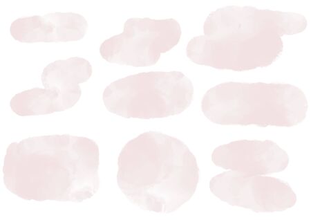 Hand drawn vector pink aquarelle frames background setのイラスト素材