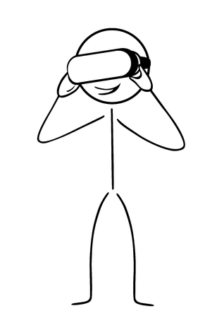 Stick figure with virtual realityのイラスト素材
