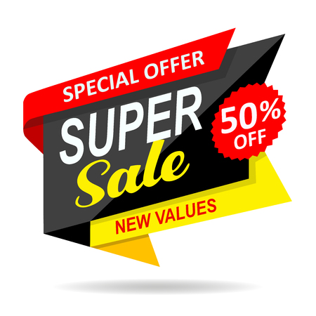 Sale offer label isolated fifty on a white backgroundのイラスト素材