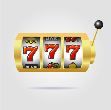 Slot machine with sevens jackpotの写真素材