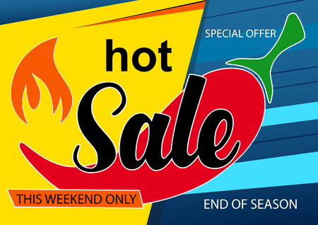 Hot sale banner template design. Yellow and blue backgroundのイラスト素材