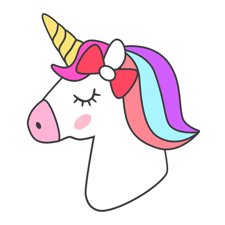 Unicorn icon isolated on white background illustration.のイラスト素材