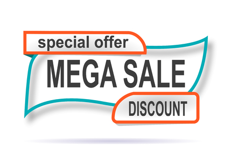 Banner sale exclusive original design with soft shadow. Orange and blueのイラスト素材