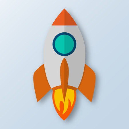 Paper spaceship rocket isolatedのイラスト素材