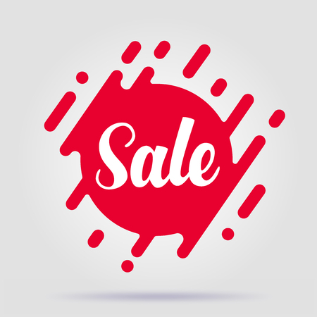 Special offer sale price red isolated vector illustration. Discount label, symbol for advertising campaign in retail, sale promo marketing, ad offer on shopping dayの写真素材