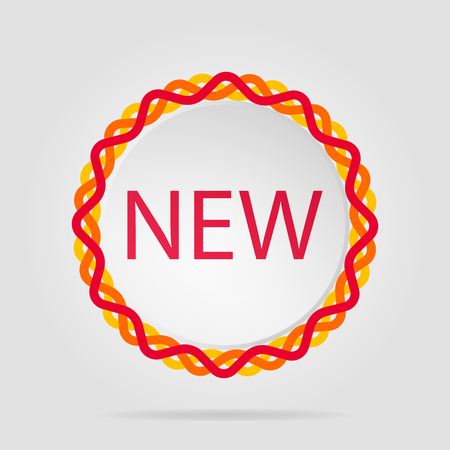 New red sticker. Vector sale banner for web store. Product sticker with offer. Color splash label, tag, badge, icon with text. Accent promotion flyer, frame designのイラスト素材