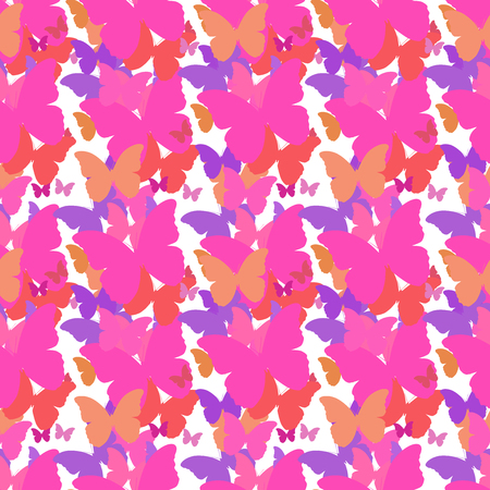 Seamless pattern with colorful butterfliesの写真素材