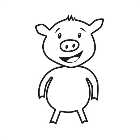Pig is a symbol of the 2019 Chinese New Yearのイラスト素材