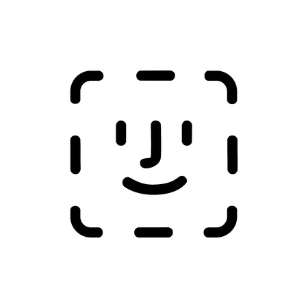 Face identification. Face id icon. vector illustrationのイラスト素材