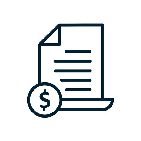 Invoice line icon. Payment and bill invoice. Order symbol concept. Tax sign design. Paper bank document icon. Vector invoice iconのイラスト素材