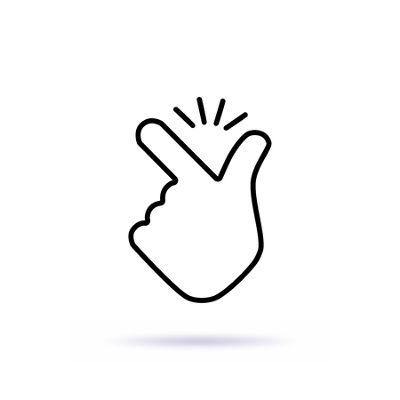Thin line snap finger like easy logoのイラスト素材