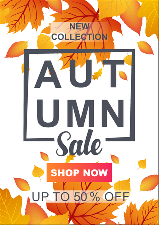 Autumn sale banner template designのイラスト素材
