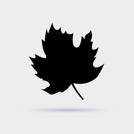 Canadian maple leaf icon with shadow isolated on a gray background, stylish vector illustration for web designのイラスト素材