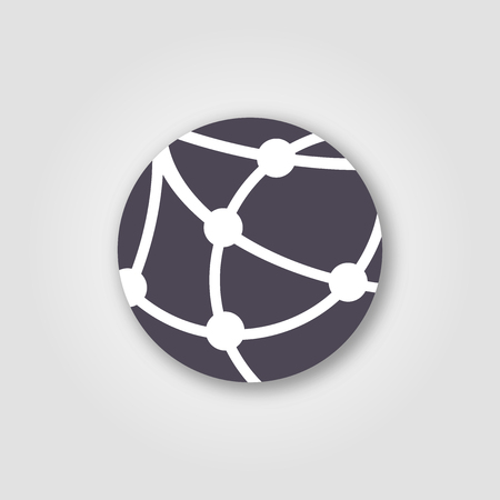 Global technology or social network vector icon on a gray background with soft shadowのイラスト素材