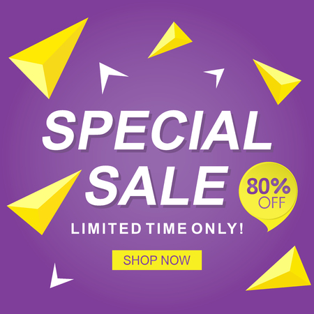 Sale banner template design. Yellow and purpleの写真素材