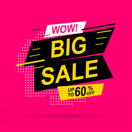Sale banner template design big sale on a pink background with soft shadowのイラスト素材
