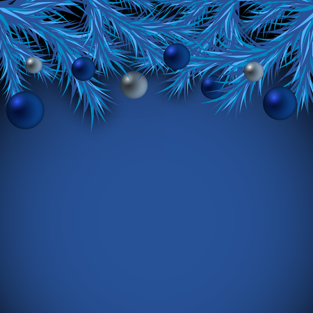 Christmas background with blue christmas balls. Good New Year spiritの写真素材