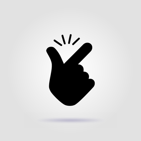 Snap fingers like easy emoji icon black designの写真素材