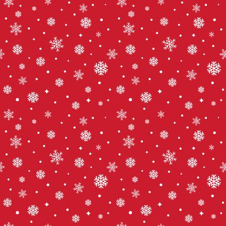 Snow seamless pattern on red background. Wrapping paperの写真素材