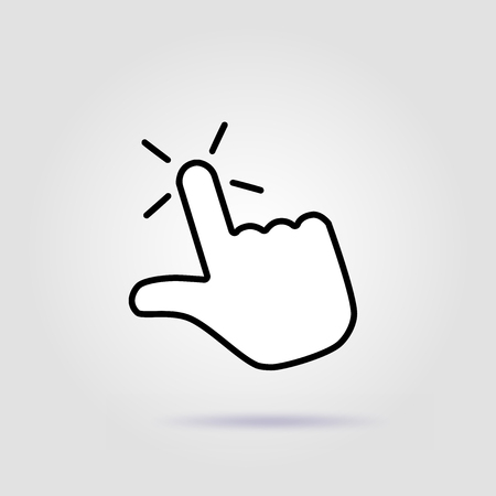 Finger click vector illustration on gray background with soft shadowのイラスト素材