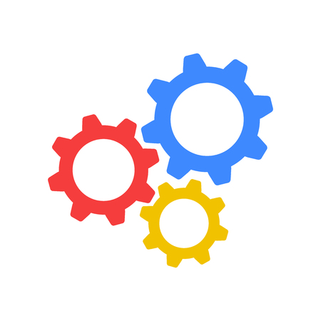 Gear icon vector. Original colorful flat iconのイラスト素材