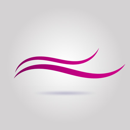 Abstract purple symbol with two waves. Can be used for beauty salon, spa or cosmetics conceptのイラスト素材