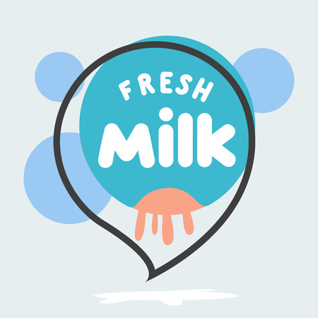 Fresh milk template on a blue backgroundのイラスト素材