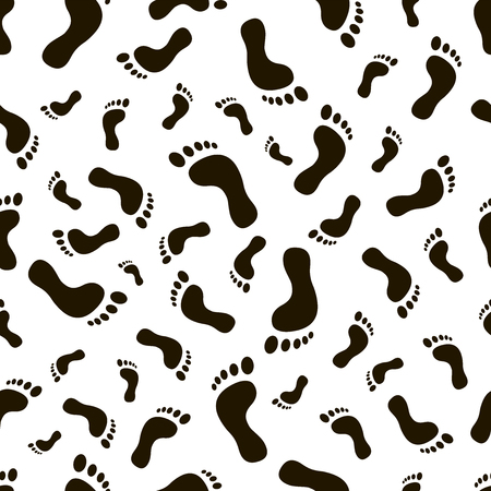 Seamless pattern human footprints on white backgroundのイラスト素材