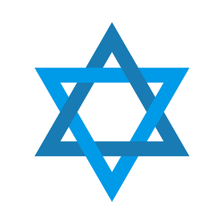 Star of David blue vector icon with soft shadowのイラスト素材
