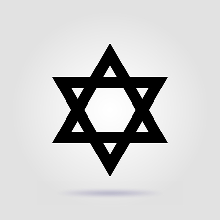 Star of David black vector with soft shadowのイラスト素材