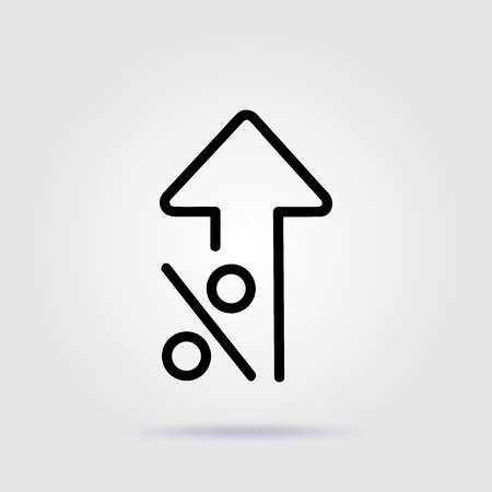 Percent up line icon rate increase with soft shadowのイラスト素材