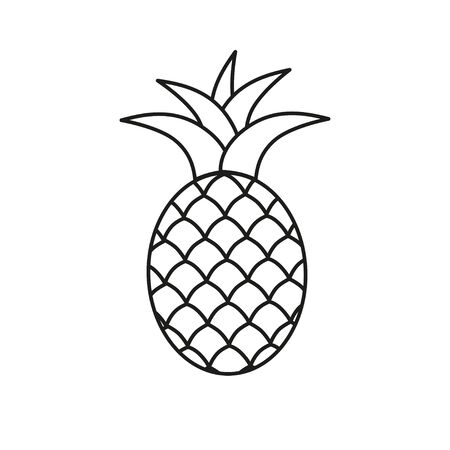 Pineapple symbol icon. Tropical exotic fruit simple line vector iconのイラスト素材